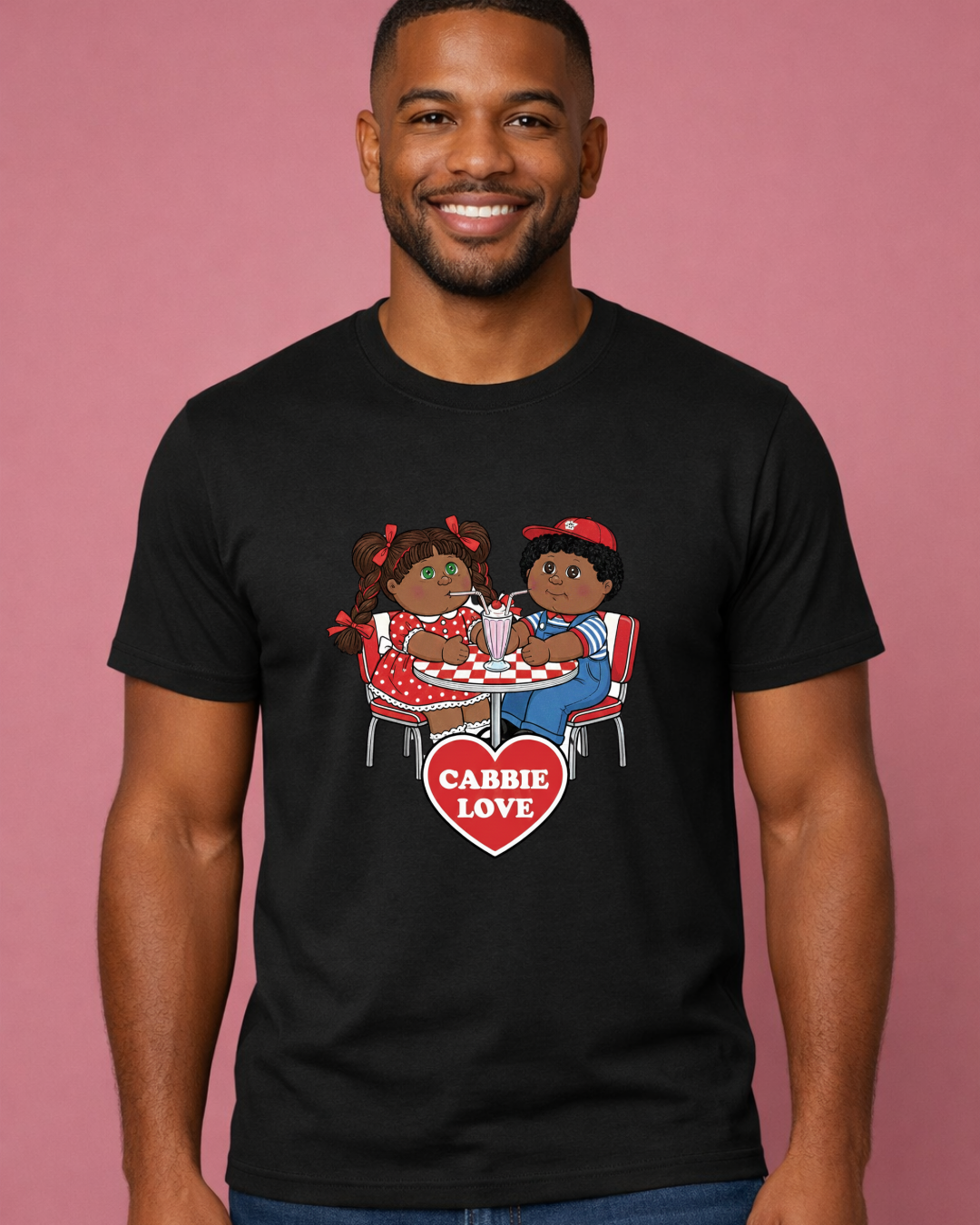 Cabbie Love Retro Valentine Shirt – Cute Nostalgic Couple Graphic Tee (Gildan 6400)