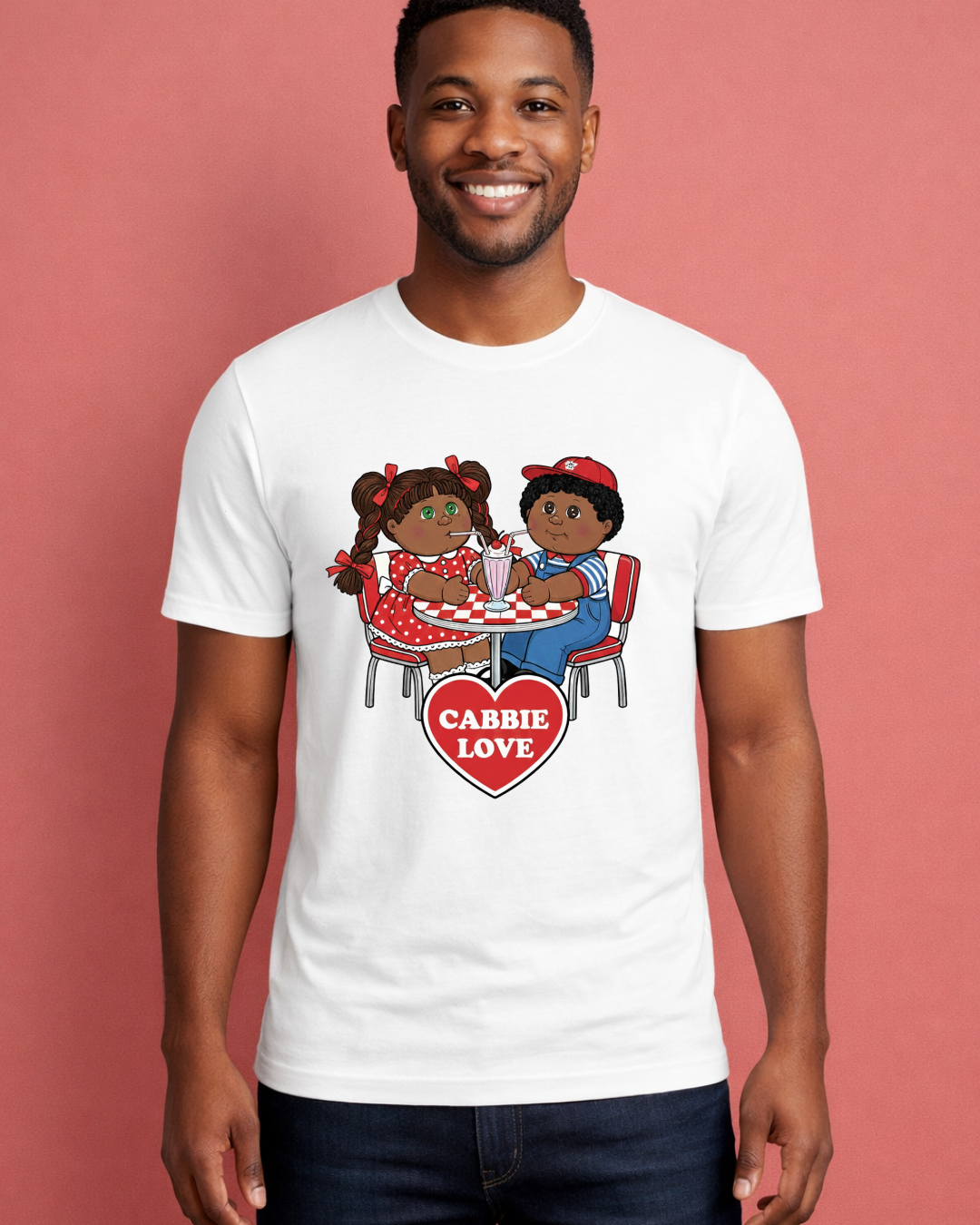 Cabbie Love Retro Valentine Shirt – Cute Nostalgic Couple Graphic Tee (Gildan 6400)