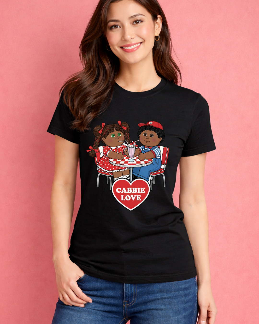 Cabbie Love Retro Valentine Shirt – Cute Nostalgic Couple Graphic Tee (Gildan 6400)