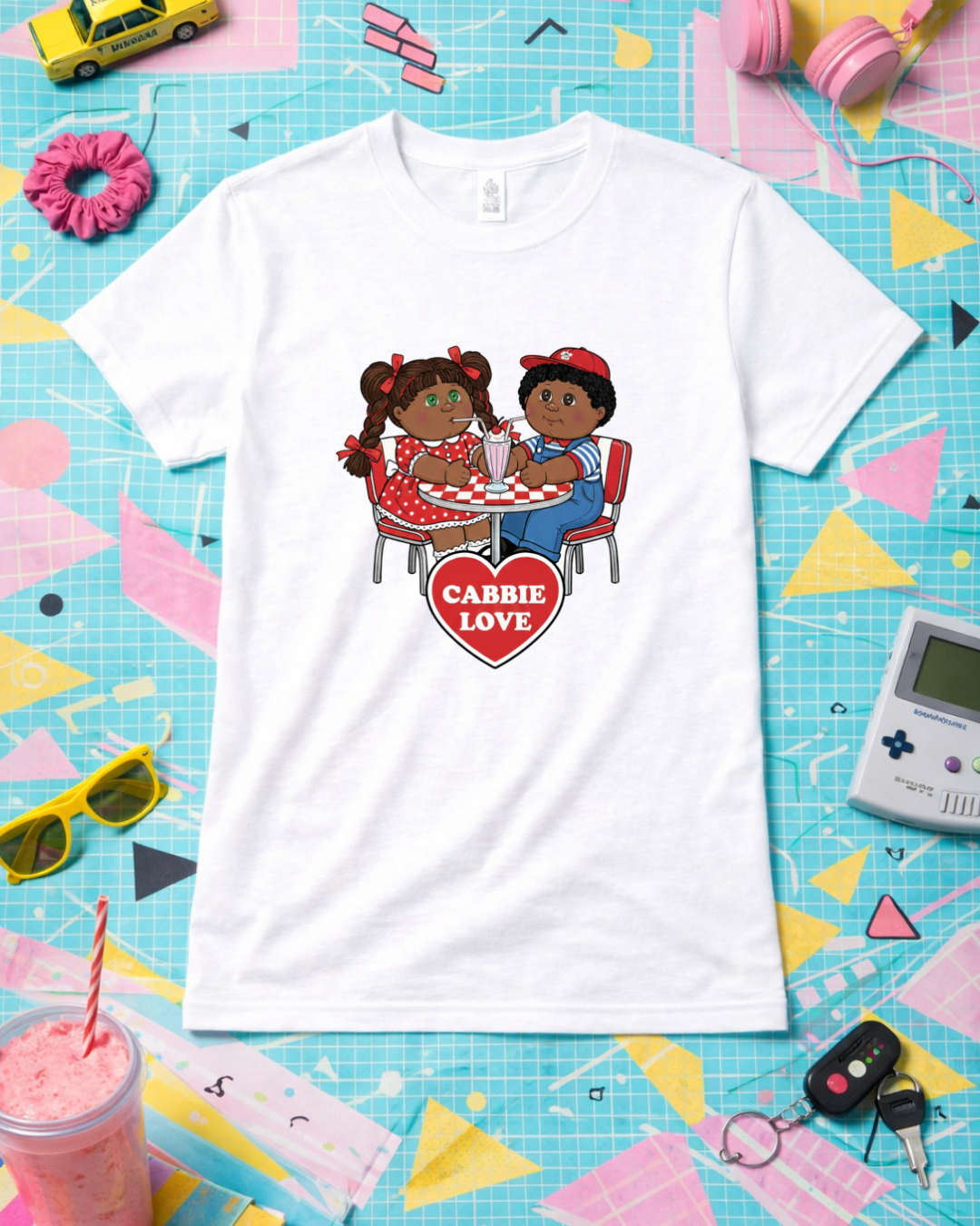 Cabbie Love Retro Valentine Shirt – Cute Nostalgic Couple Graphic Tee (Gildan 6400)