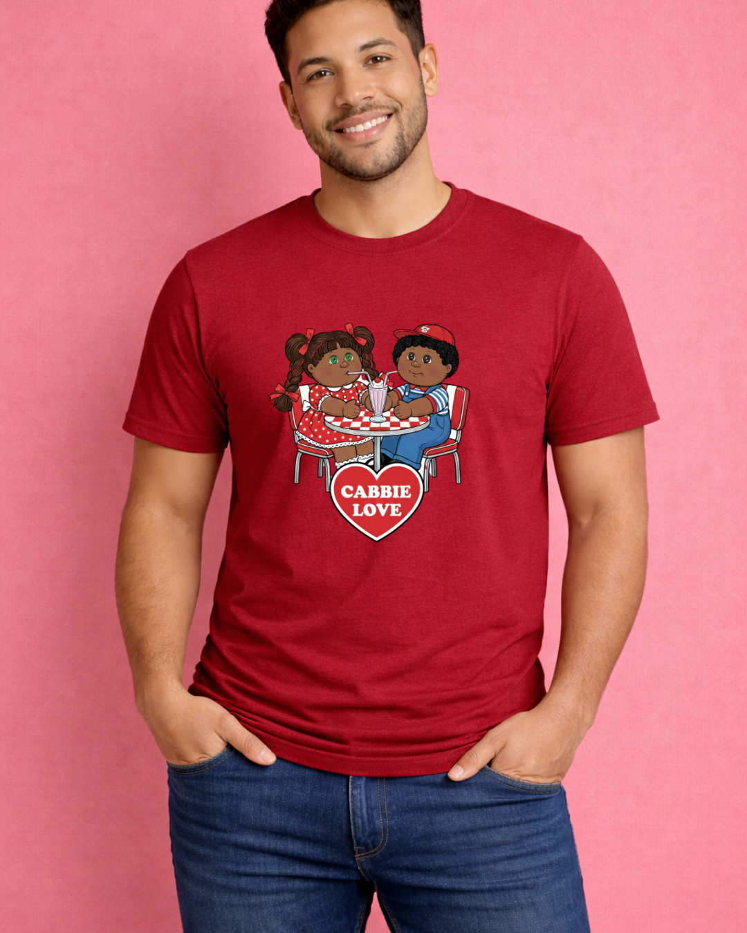 Cabbie Love Retro Valentine Shirt – Cute Nostalgic Couple Graphic Tee (Gildan 6400)