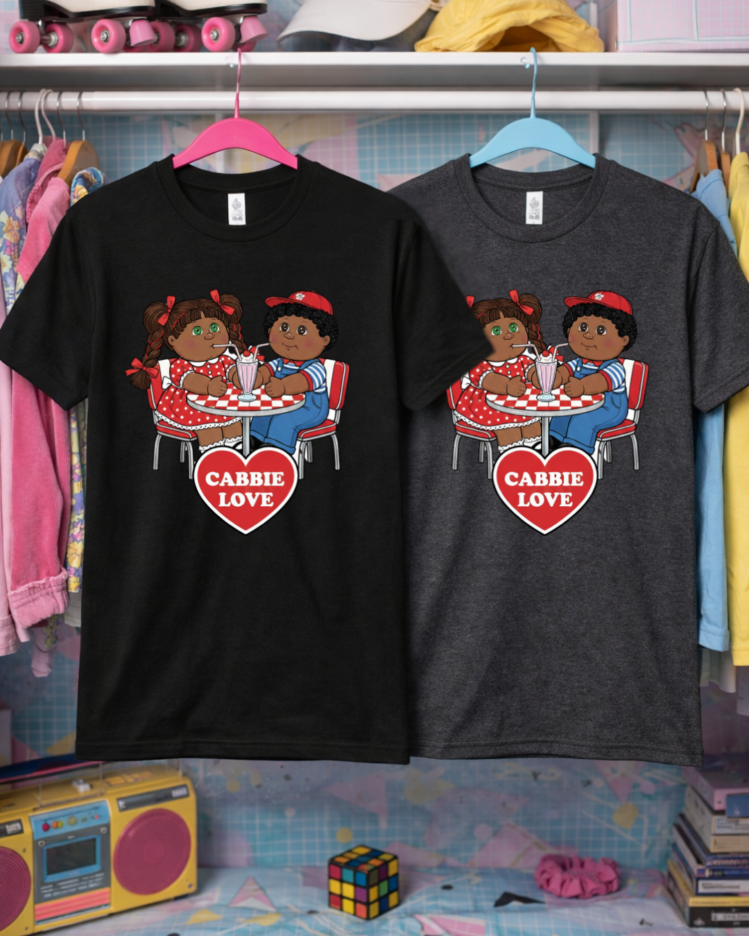 Cabbie Love Retro Valentine Shirt – Cute Nostalgic Couple Graphic Tee (Gildan 6400)