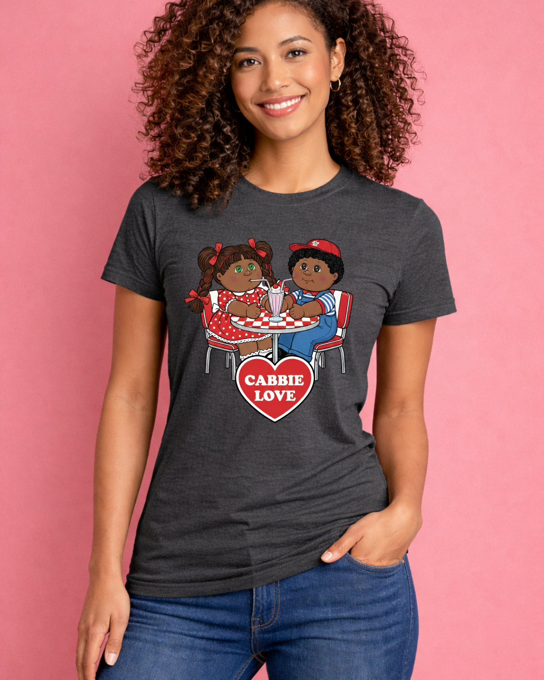 Cabbie Love Retro Valentine Shirt – Cute Nostalgic Couple Graphic Tee (Gildan 6400)
