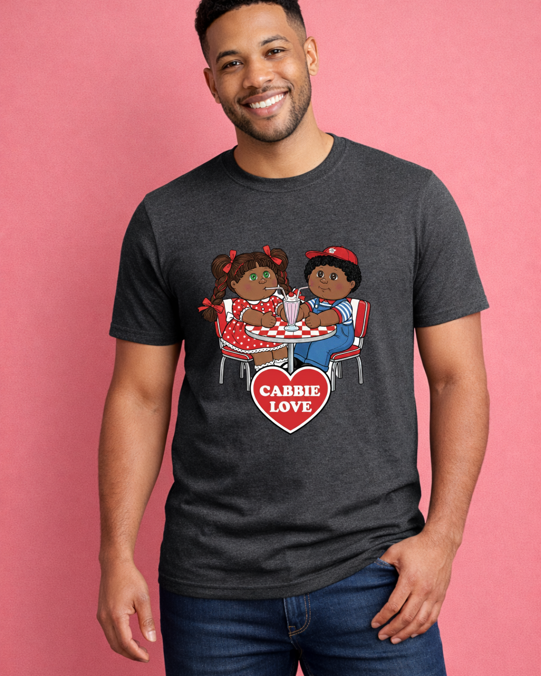 Cabbie Love Retro Valentine Shirt – Cute Nostalgic Couple Graphic Tee (Gildan 6400)