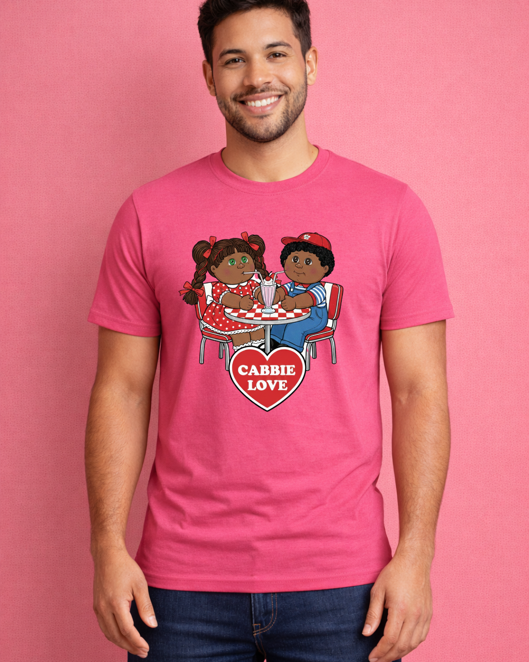 Cabbie Love Retro Valentine Shirt – Cute Nostalgic Couple Graphic Tee (Gildan 6400)