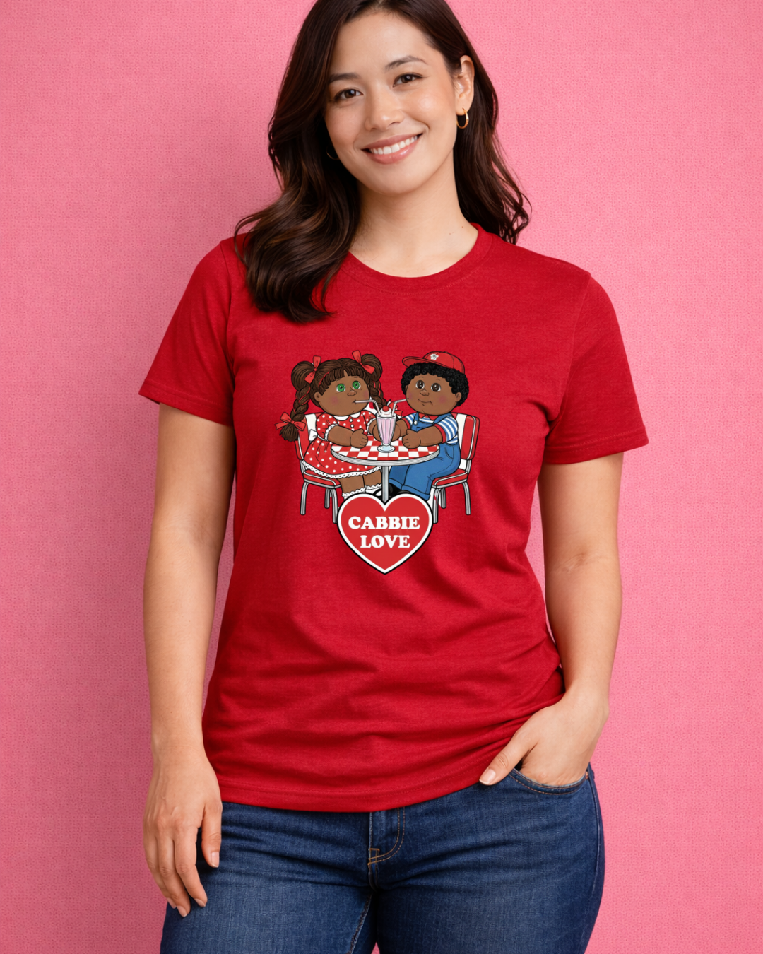 Cabbie Love Retro Valentine Shirt – Cute Nostalgic Couple Graphic Tee (Gildan 6400)