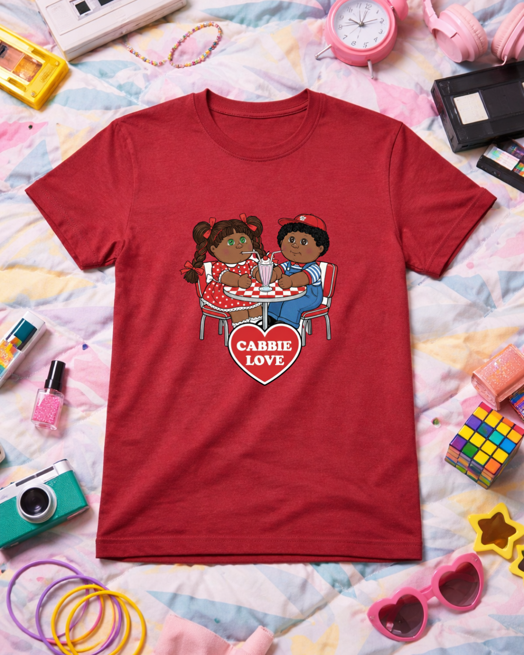Cabbie Love Retro Valentine Shirt – Cute Nostalgic Couple Graphic Tee (Gildan 6400)
