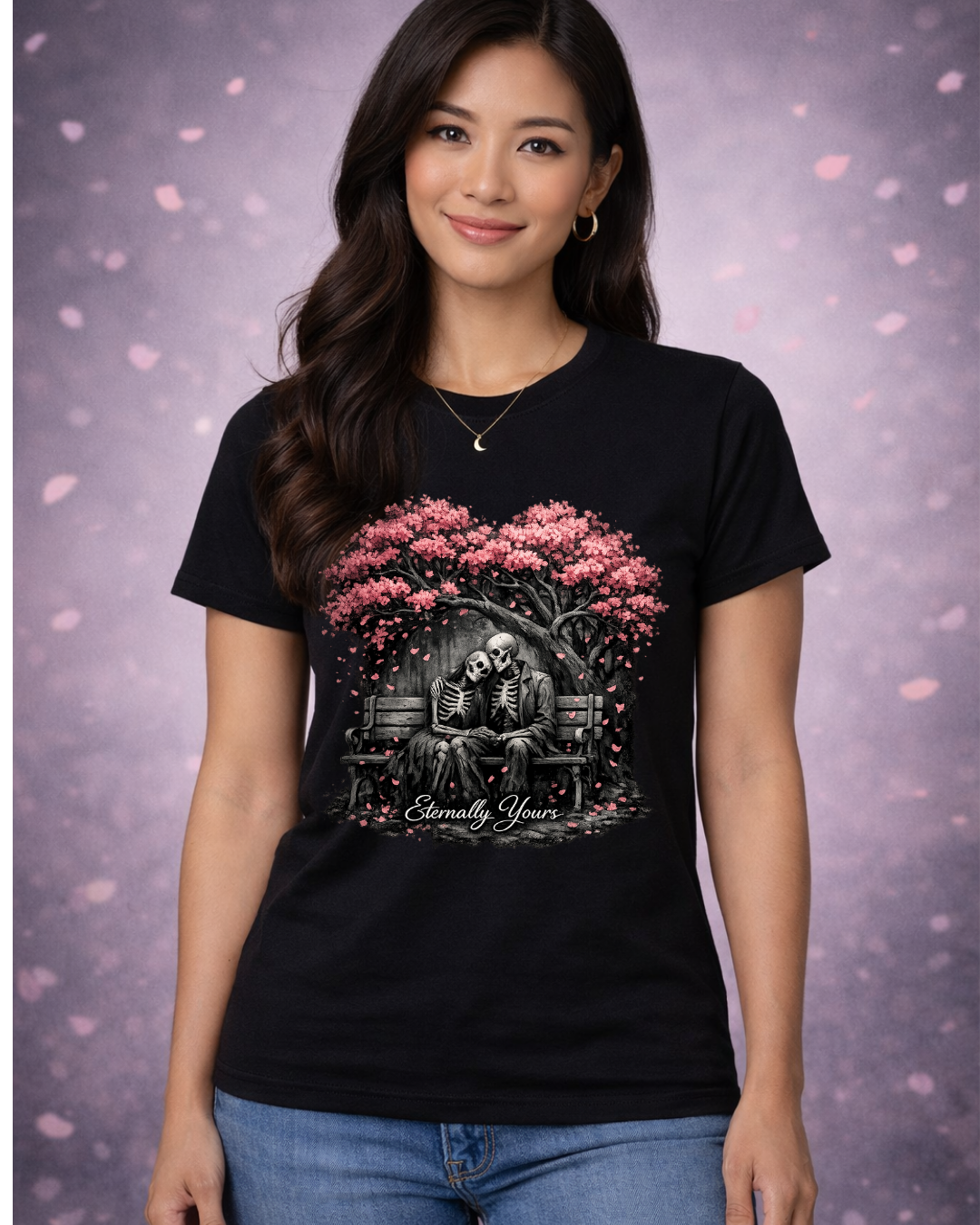 Eternally Yours Gothic Romance T-Shirt | Dark Love Skeleton Design | Unisex Softstyle Tee
