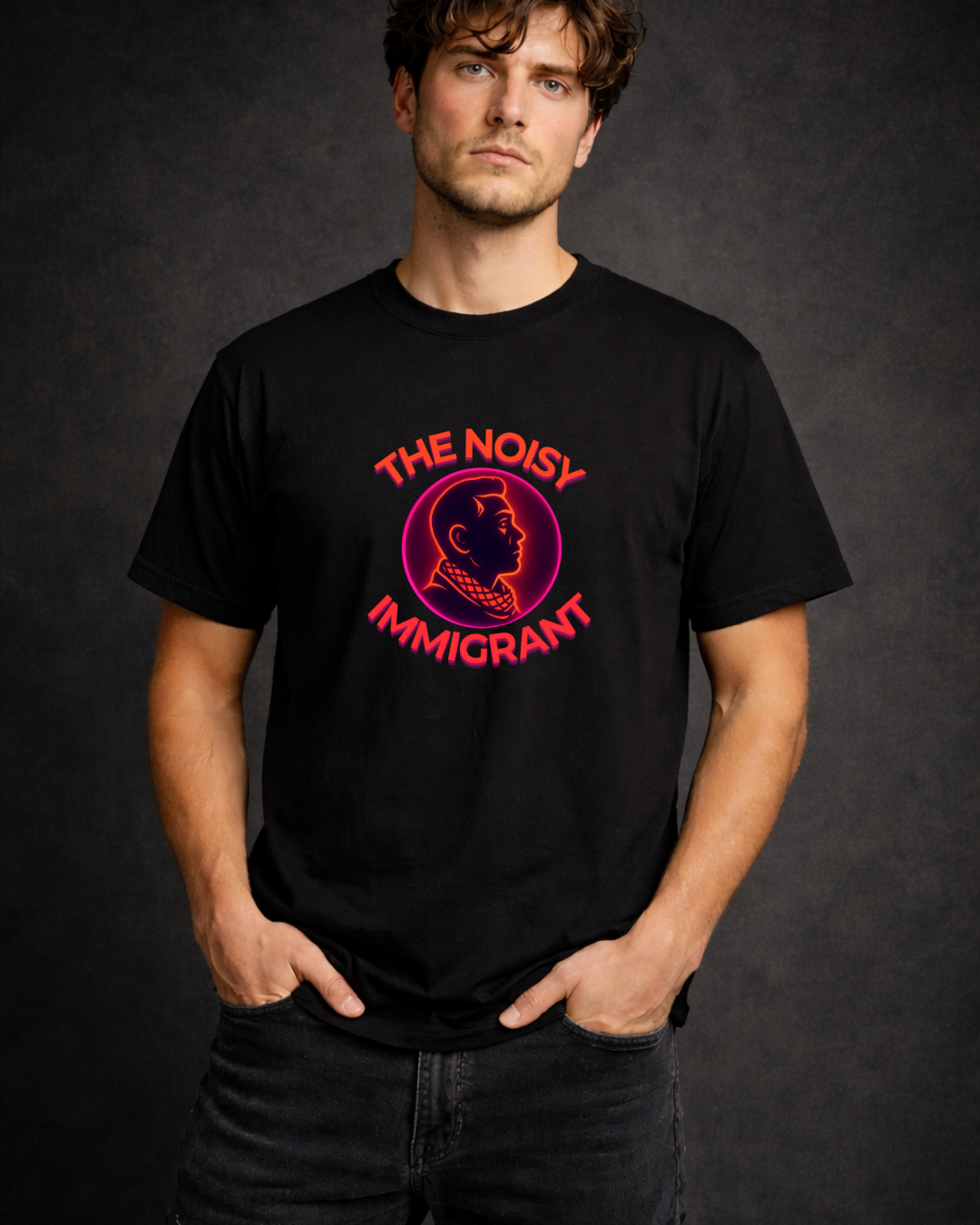 The Noisy Immigrant Logo T-Shirt – Bold Statement Graphic Tee (Gildan 64000)