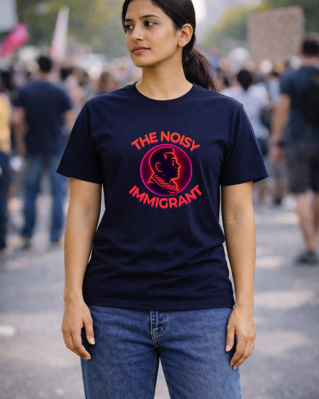 The Noisy Immigrant Logo T-Shirt – Bold Statement Graphic Tee (Gildan 64000)