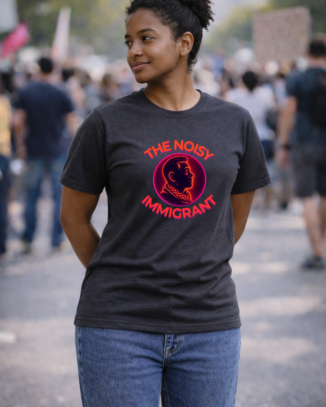 The Noisy Immigrant Logo T-Shirt – Bold Statement Graphic Tee (Gildan 64000)