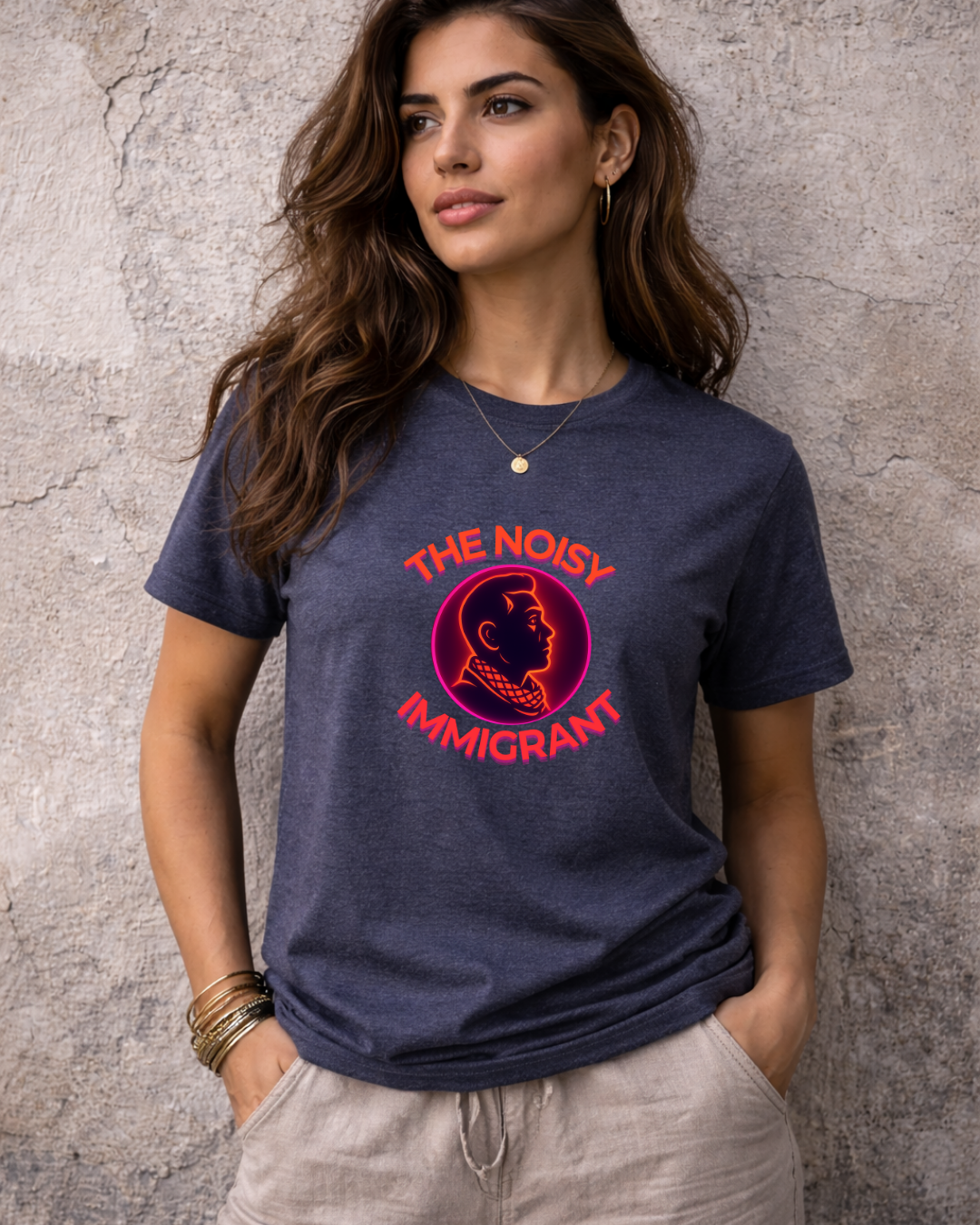 The Noisy Immigrant Logo T-Shirt – Bold Statement Graphic Tee (Gildan 64000)