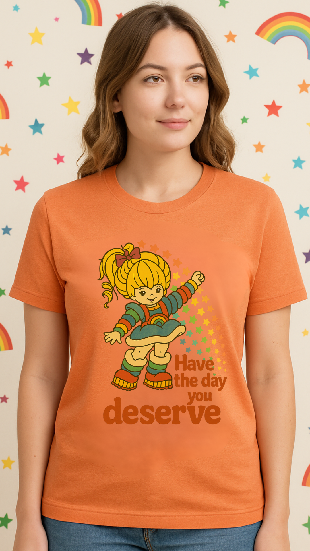 Have the Day You Deserve T-Shirt | Retro Positivity Graphic Tee | Unisex Softstyle Shirt