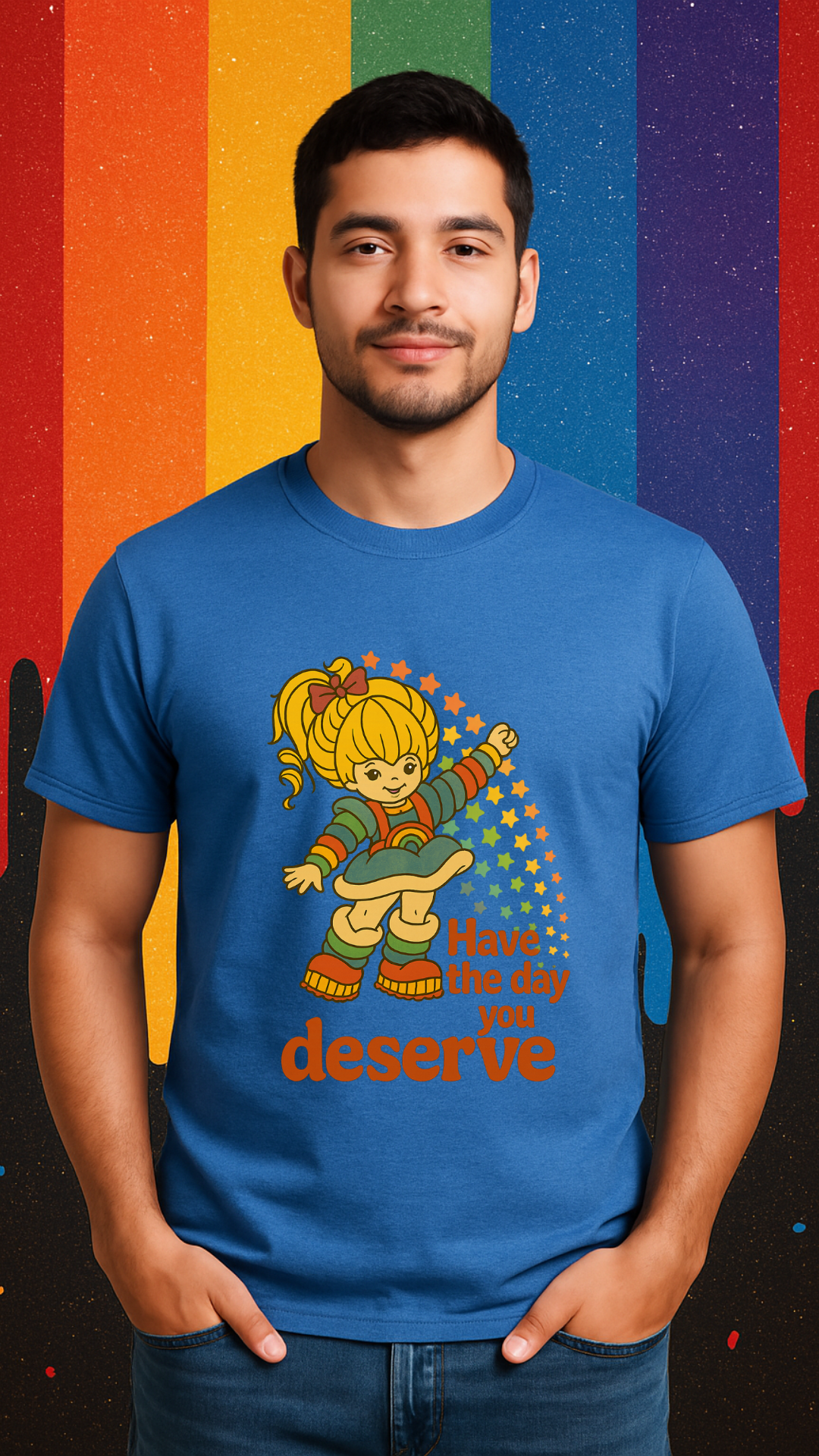 Have the Day You Deserve T-Shirt | Retro Positivity Graphic Tee | Unisex Softstyle Shirt