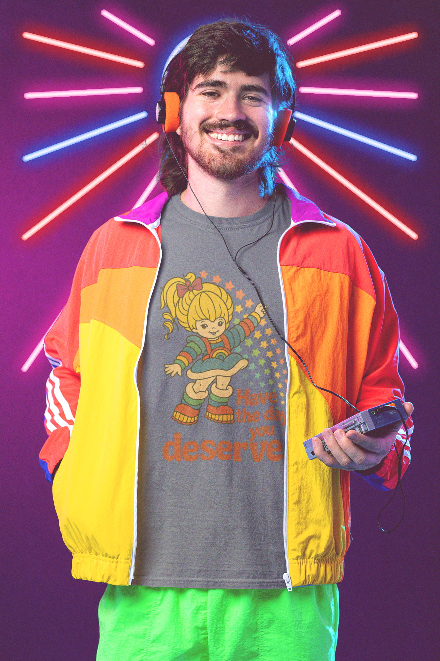 Have the Day You Deserve T-Shirt | Retro Positivity Graphic Tee | Unisex Softstyle Shirt