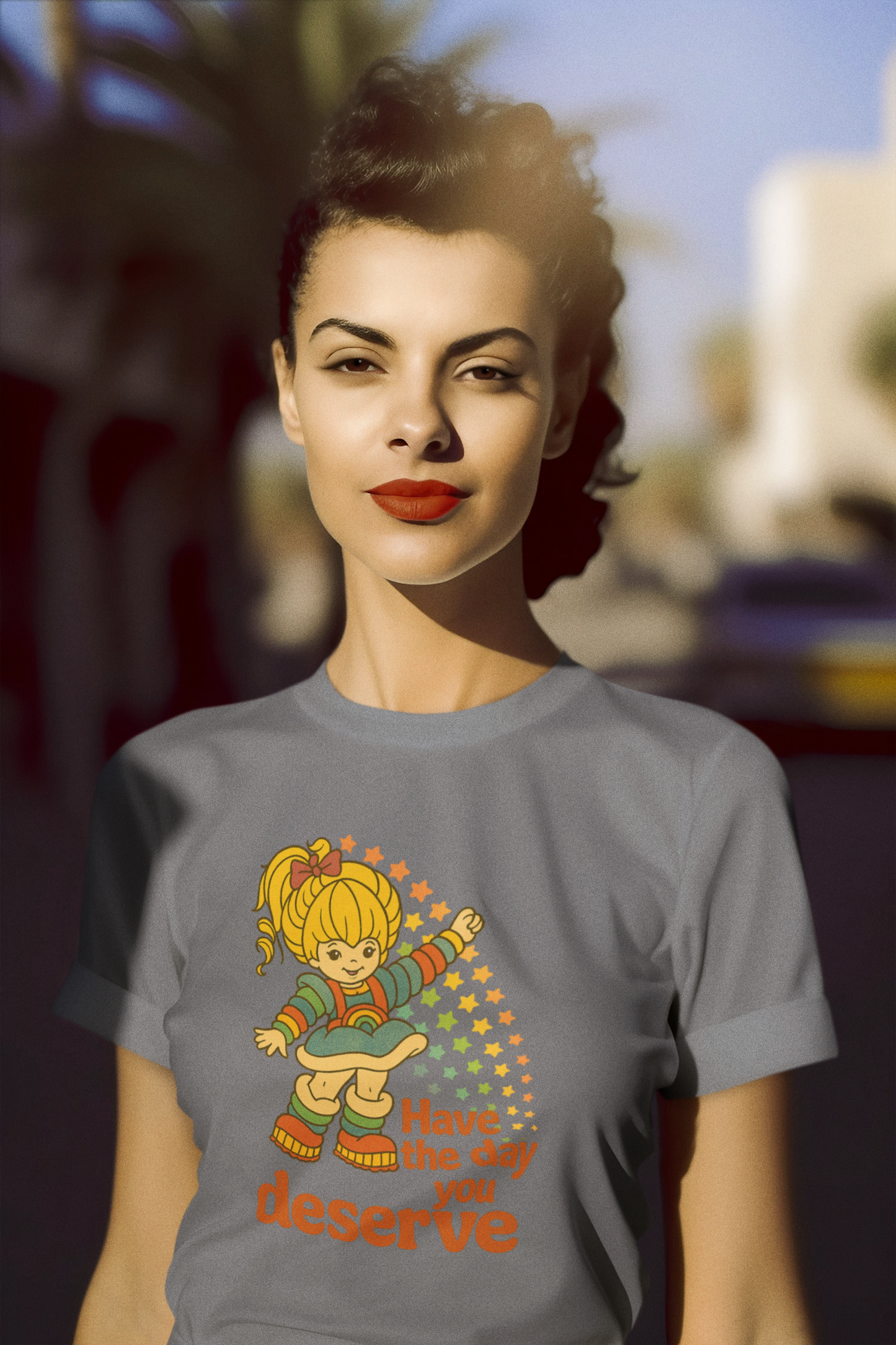 Have the Day You Deserve T-Shirt | Retro Positivity Graphic Tee | Unisex Softstyle Shirt