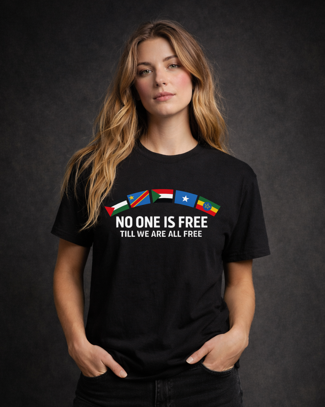 No One Is Free Till We Are All Free T-Shirt | Solidarity Statement Tee | The Noisy Immigrant x VibePop