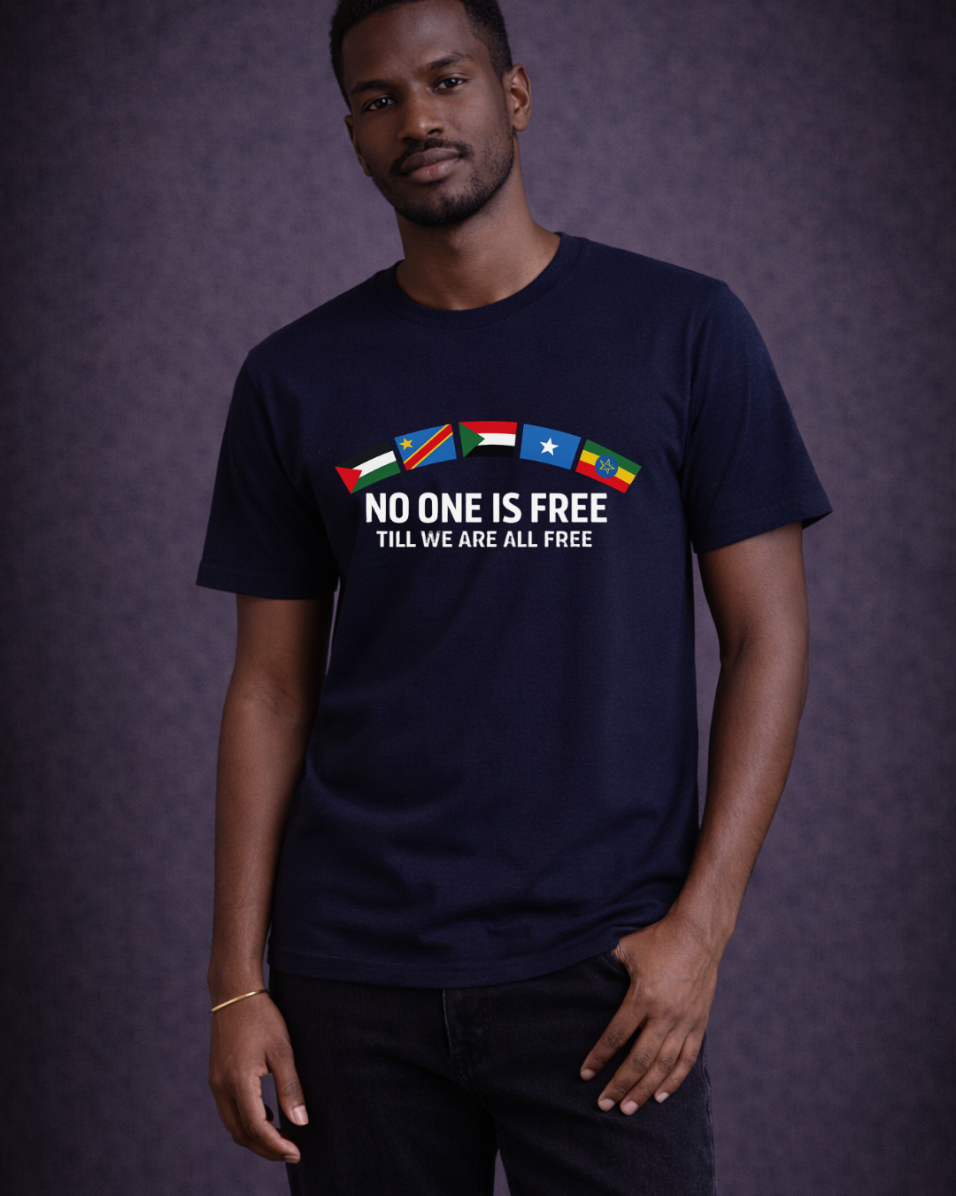 No One Is Free Till We Are All Free T-Shirt | Solidarity Statement Tee | The Noisy Immigrant x VibePop