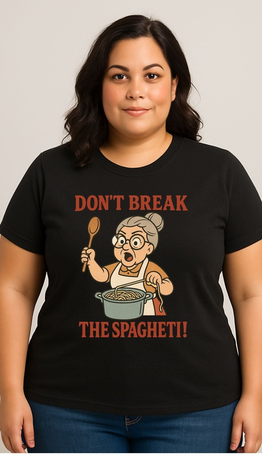 Don’t Break the Spaghetti T-Shirt | Funny Italian Grandma Tee | Retro Kitchen Humor Shirt | Unisex Softstyle