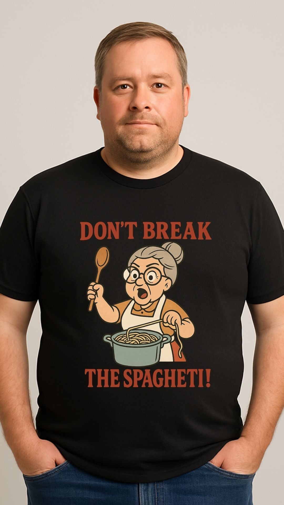 Don’t Break the Spaghetti T-Shirt | Funny Italian Grandma Tee | Retro Kitchen Humor Shirt | Unisex Softstyle