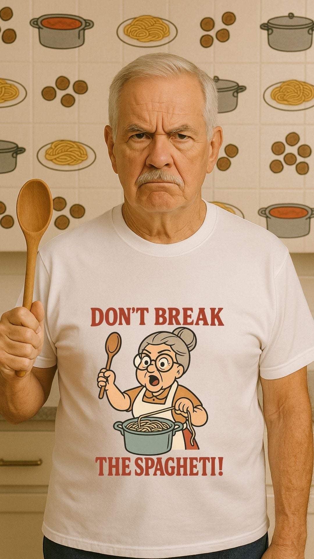 Don’t Break the Spaghetti T-Shirt | Funny Italian Grandma Tee | Retro Kitchen Humor Shirt | Unisex Softstyle
