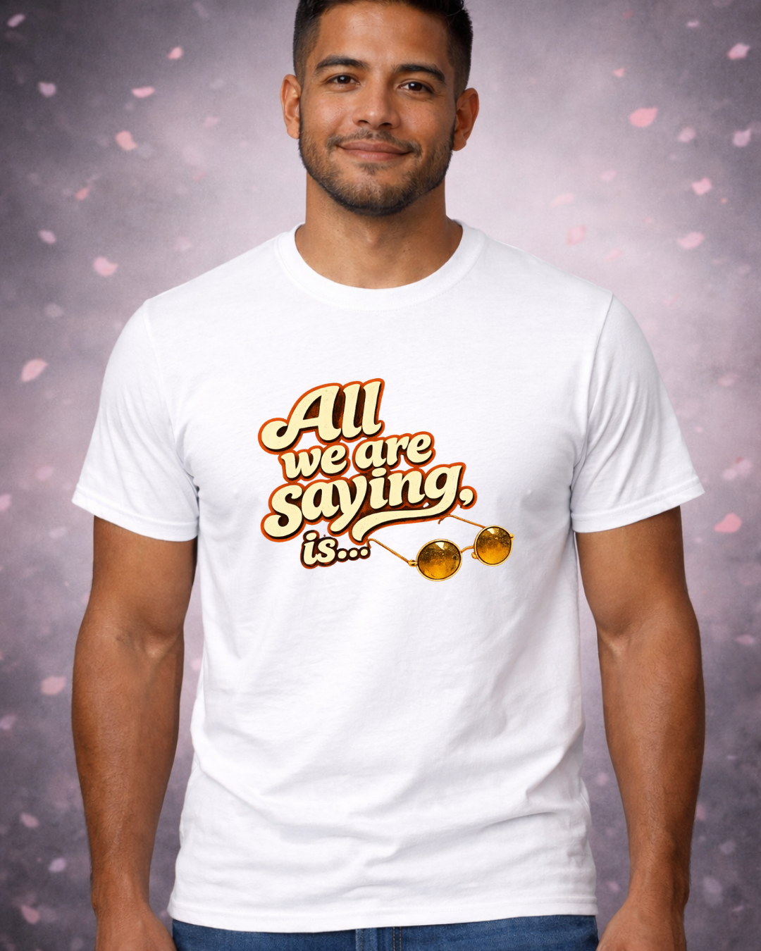 Give Peace A Chance Shirt | All We Are Saying Is… Retro Peace Sign Hands Tee (Unisex)