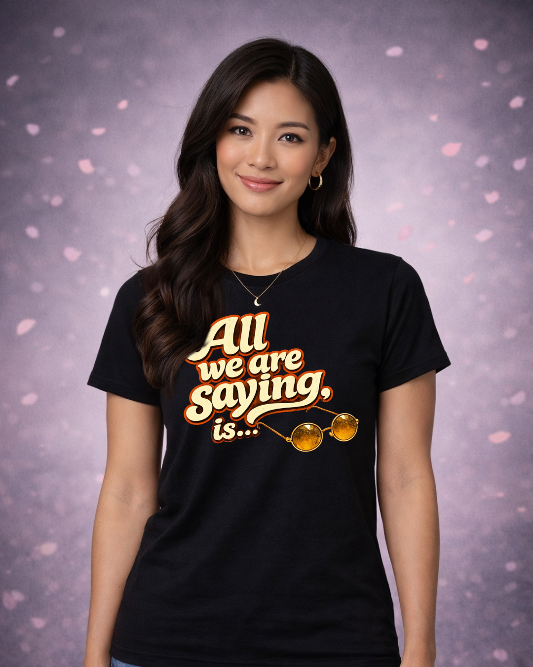 Give Peace A Chance Shirt | All We Are Saying Is… Retro Peace Sign Hands Tee (Unisex)