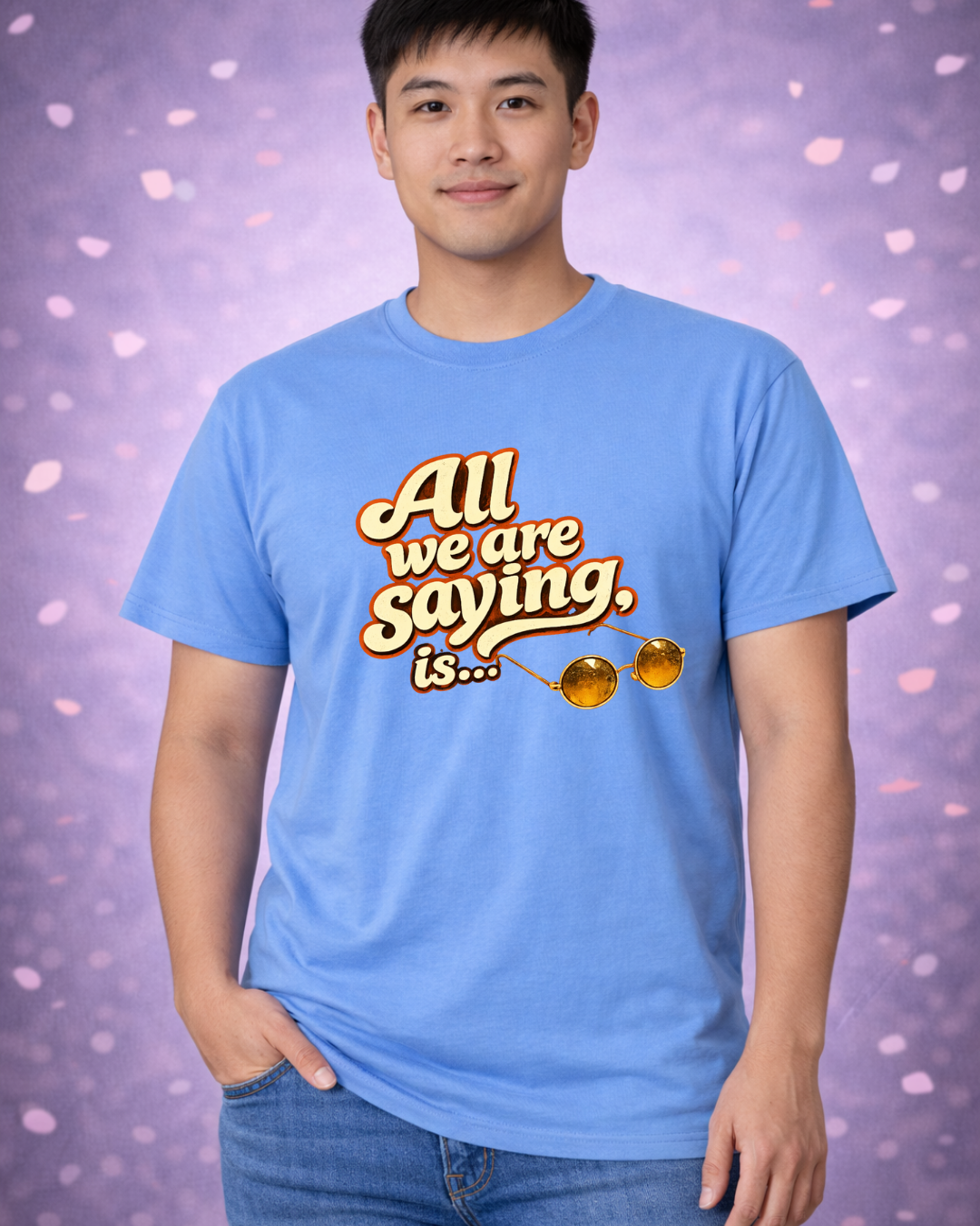 Give Peace A Chance Shirt | All We Are Saying Is… Retro Peace Sign Hands Tee (Unisex)