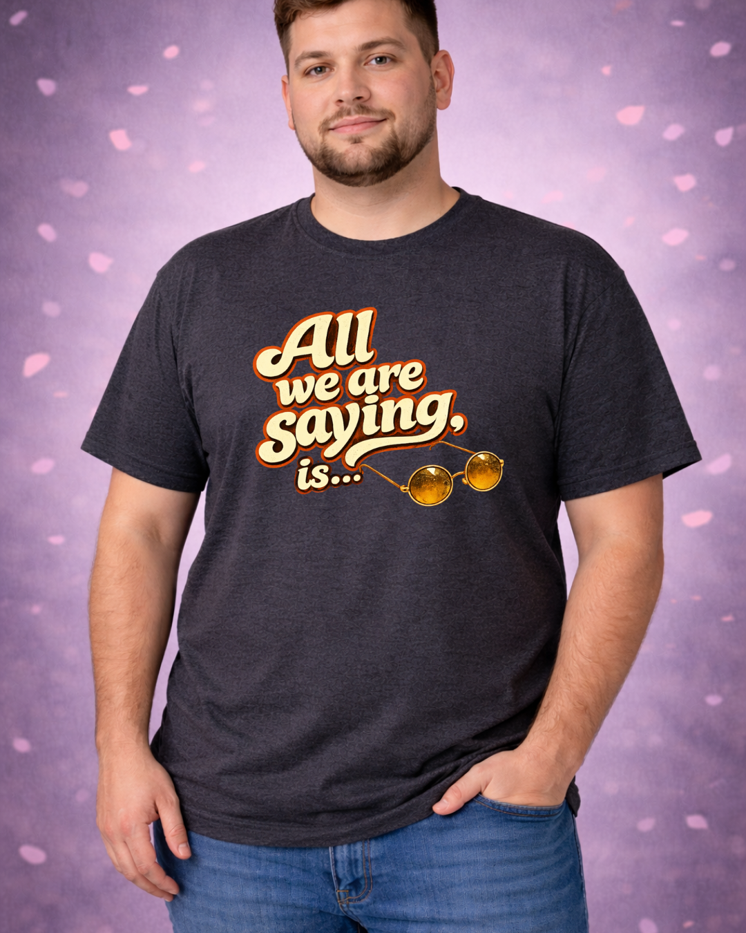 Give Peace A Chance Shirt | All We Are Saying Is… Retro Peace Sign Hands Tee (Unisex)