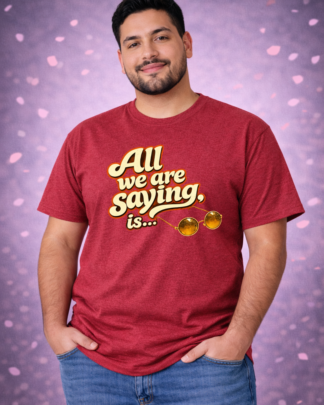 Give Peace A Chance Shirt | All We Are Saying Is… Retro Peace Sign Hands Tee (Unisex)