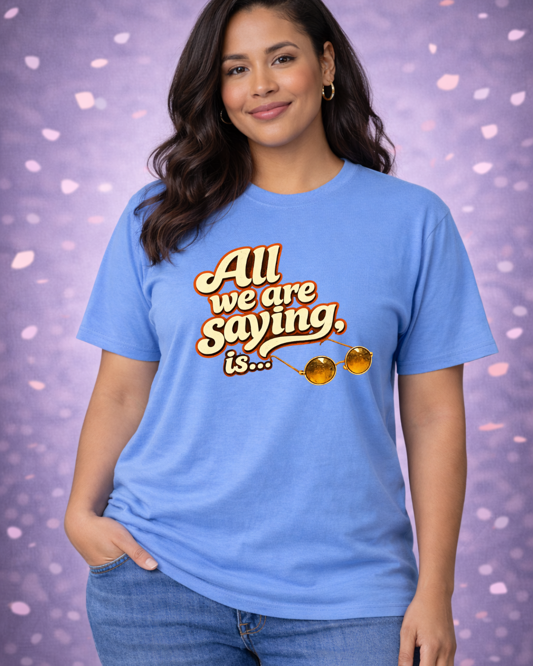 Give Peace A Chance Shirt | All We Are Saying Is… Retro Peace Sign Hands Tee (Unisex)