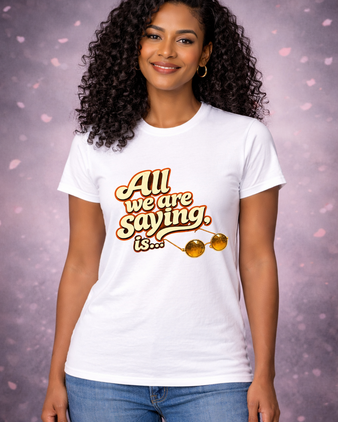 Give Peace A Chance Shirt | All We Are Saying Is… Retro Peace Sign Hands Tee (Unisex)