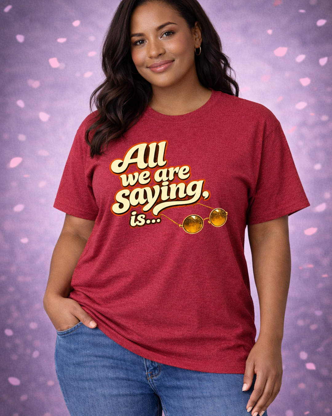 Give Peace A Chance Shirt | All We Are Saying Is… Retro Peace Sign Hands Tee (Unisex)