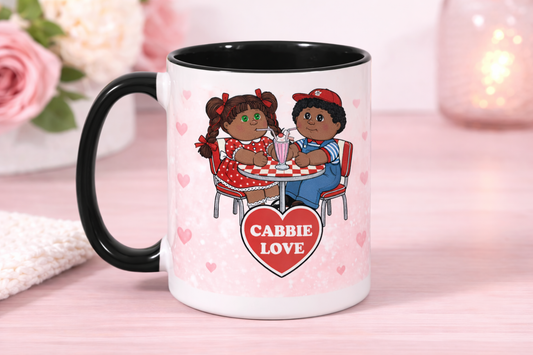Cabbie Love Valentine Mug – 15 oz Retro Cabbies Couple Coffee Mug – Cute Nostalgia Gift