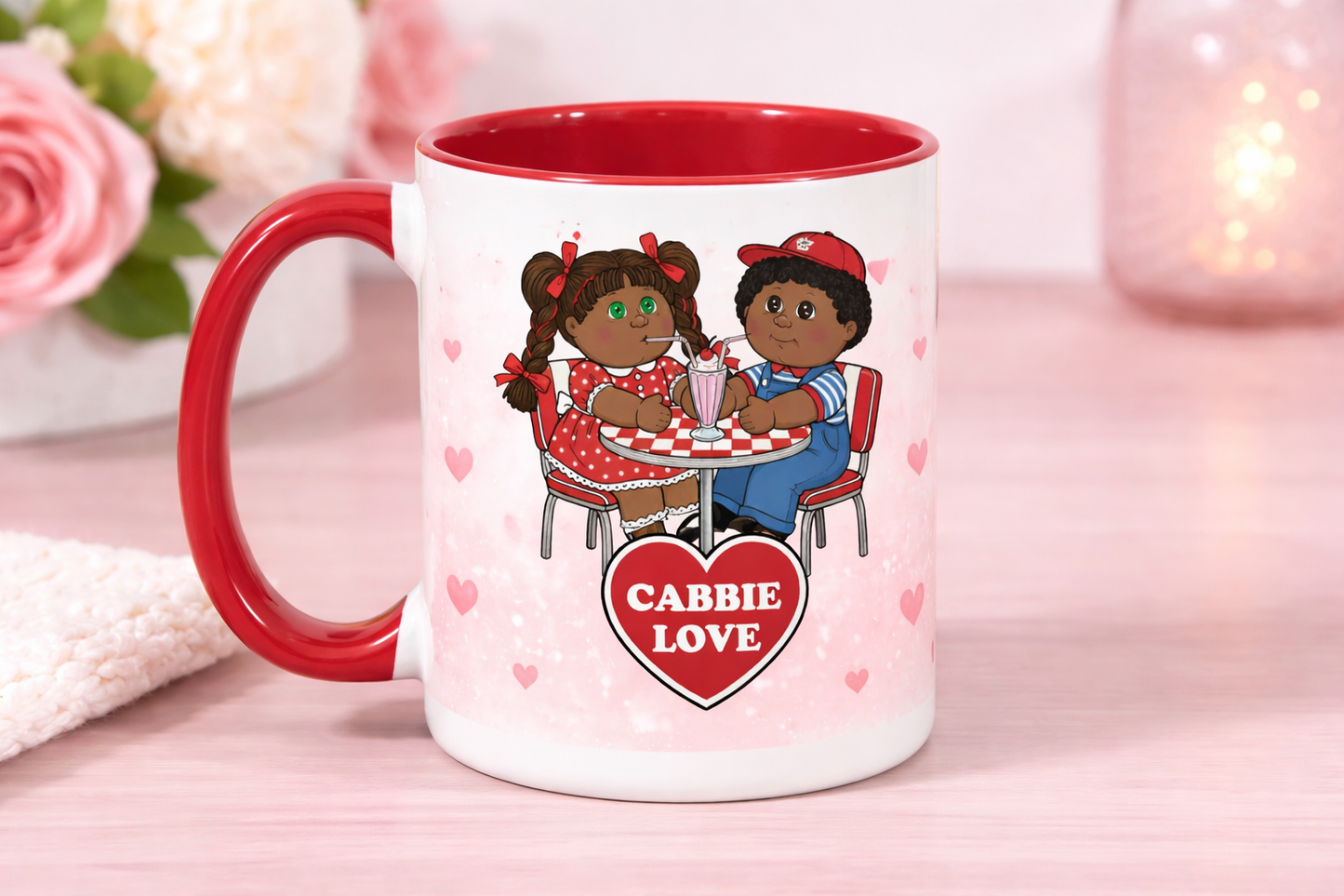 Cabbie Love Valentine Mug – 15 oz Retro Cabbies Couple Coffee Mug – Cute Nostalgia Gift