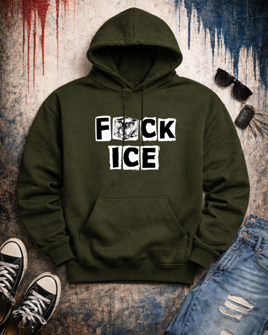 Fck ICE Hoodie | Anti-ICE Protest Sweatshirt | Gildan 18500 Unisex Heavy Blend Hoodie | Social Justice Statement Hoodie