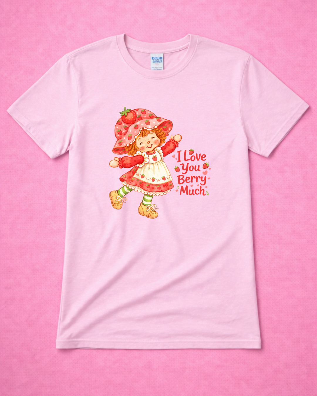 I Love You Berry Much Shirt – Cute Strawberry Valentine Graphic Tee | Gildan 64000