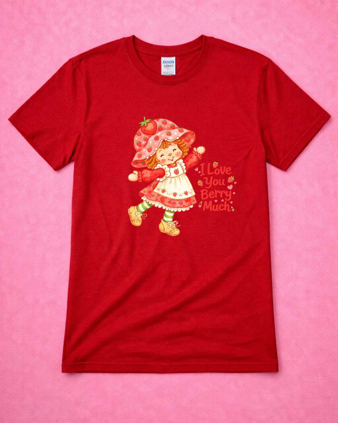 I Love You Berry Much Shirt – Cute Strawberry Valentine Graphic Tee | Gildan 64000
