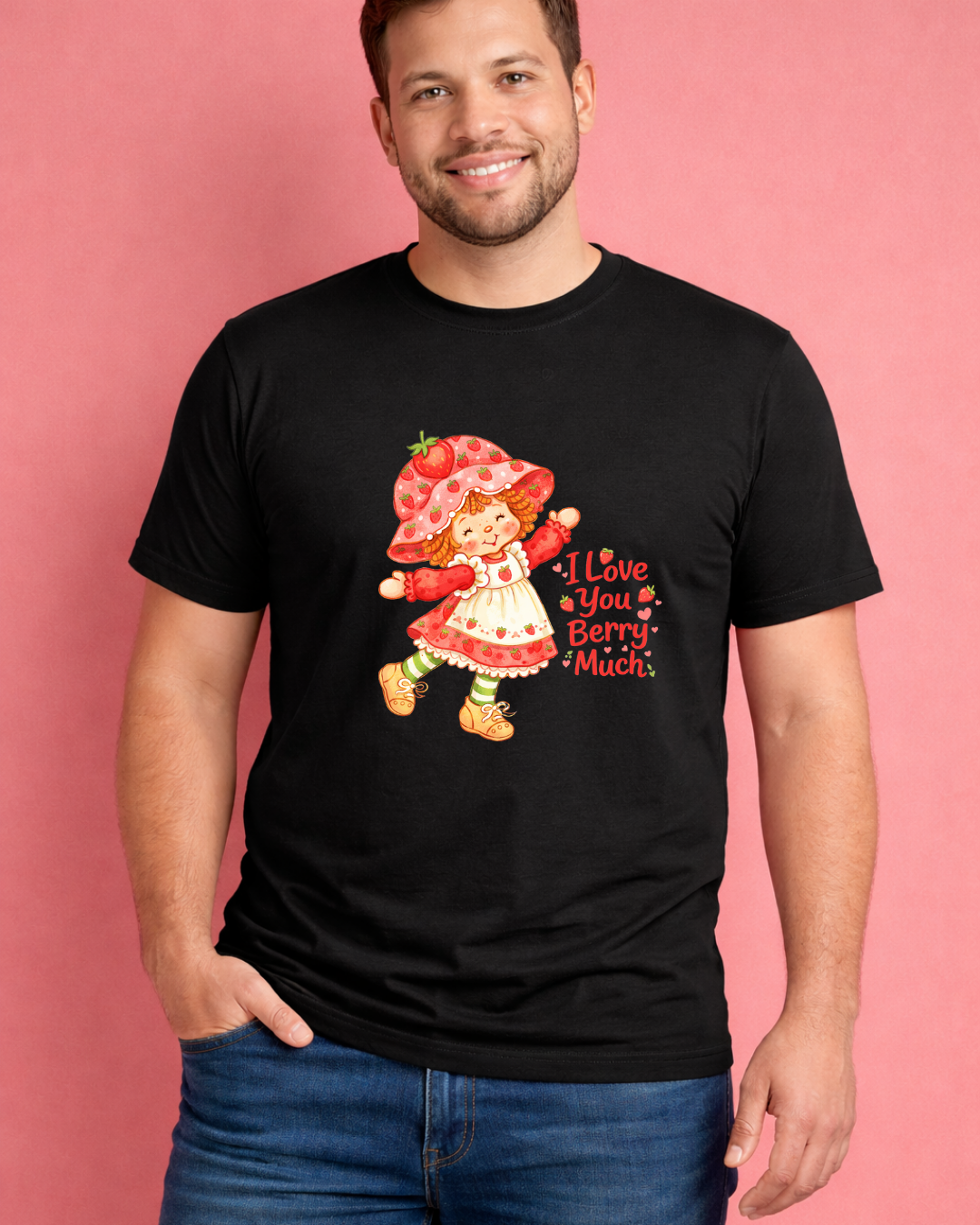 I Love You Berry Much Shirt – Cute Strawberry Valentine Graphic Tee | Gildan 64000