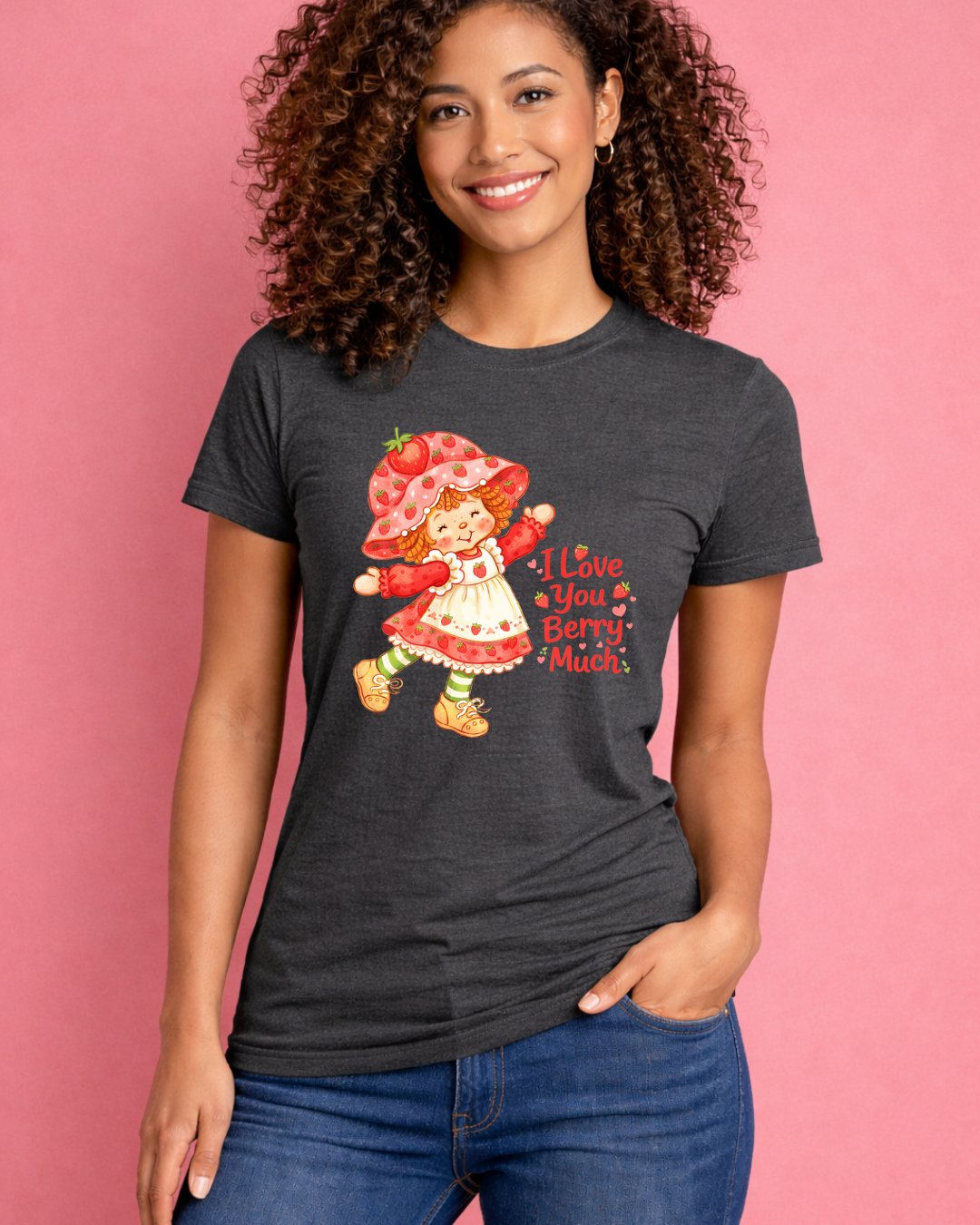 I Love You Berry Much Shirt – Cute Strawberry Valentine Graphic Tee | Gildan 64000