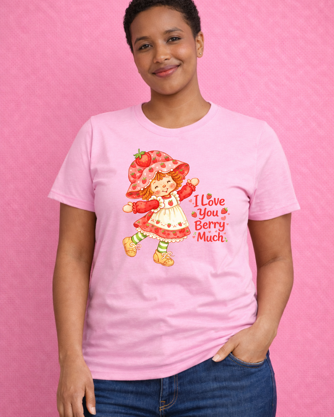 I Love You Berry Much Shirt – Cute Strawberry Valentine Graphic Tee | Gildan 64000