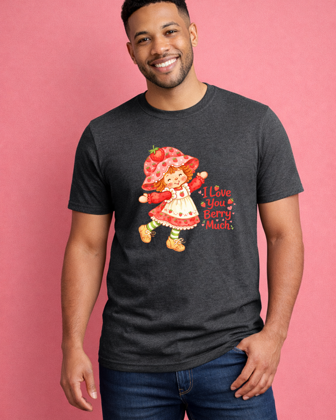 I Love You Berry Much Shirt – Cute Strawberry Valentine Graphic Tee | Gildan 64000