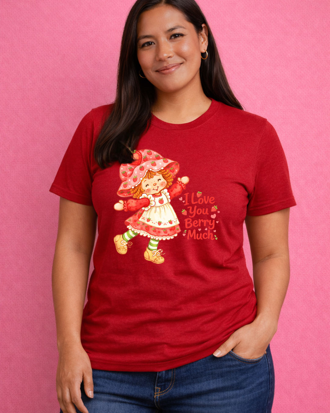 I Love You Berry Much Shirt – Cute Strawberry Valentine Graphic Tee | Gildan 64000