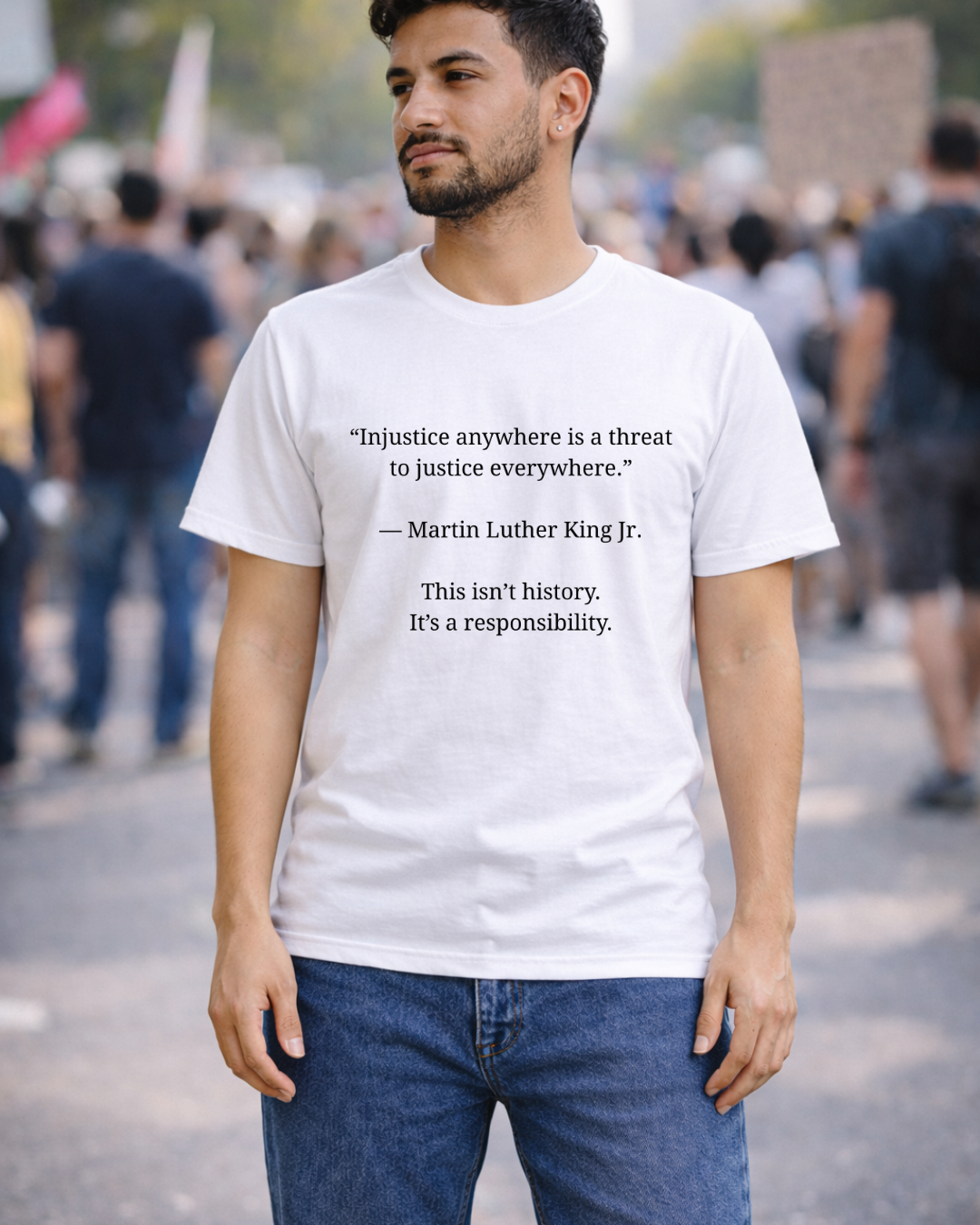 MLK Justice Quote T-Shirt – Injustice Anywhere Is a Threat to Justice Everywhere
