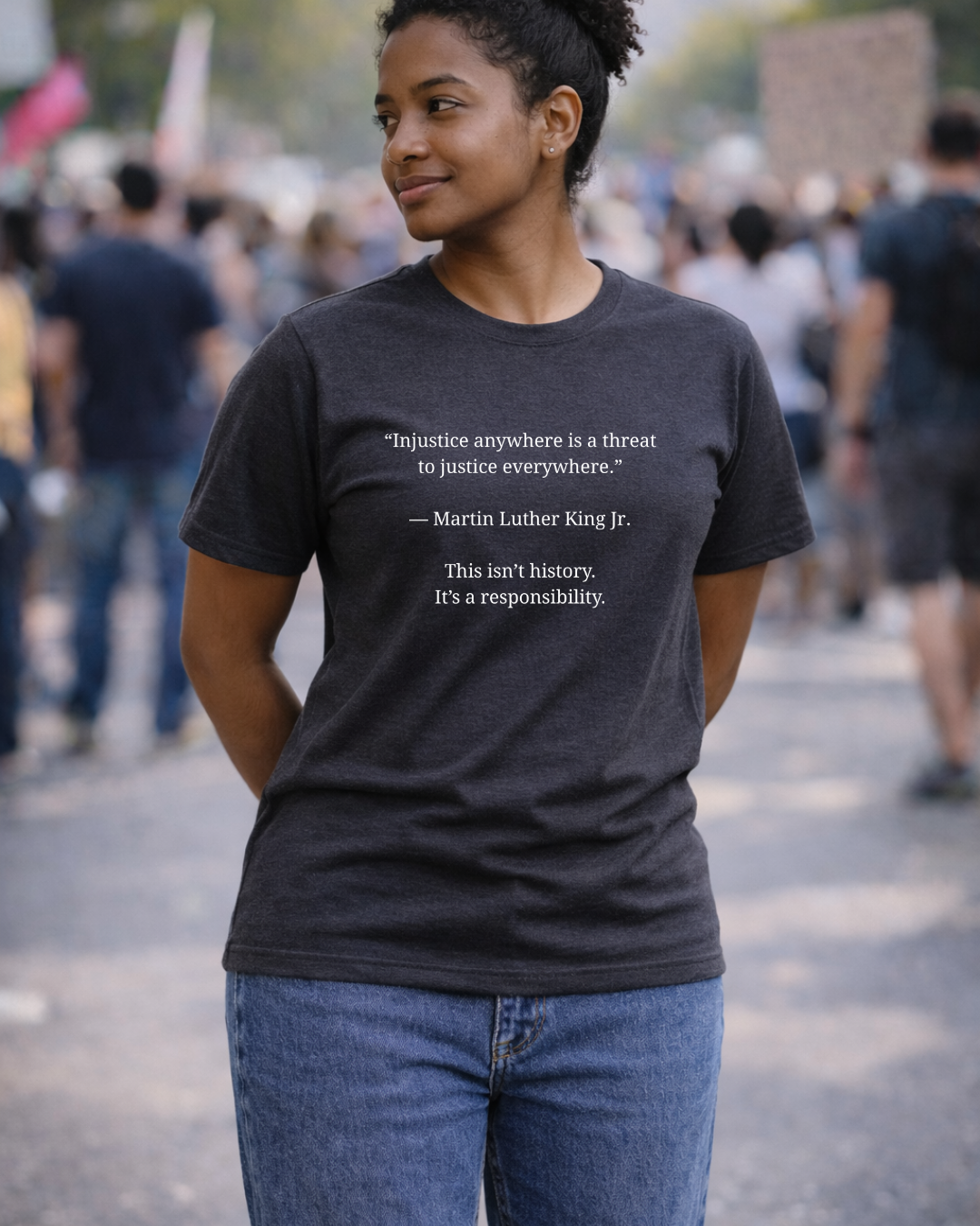 MLK Justice Quote T-Shirt – Injustice Anywhere Is a Threat to Justice Everywhere