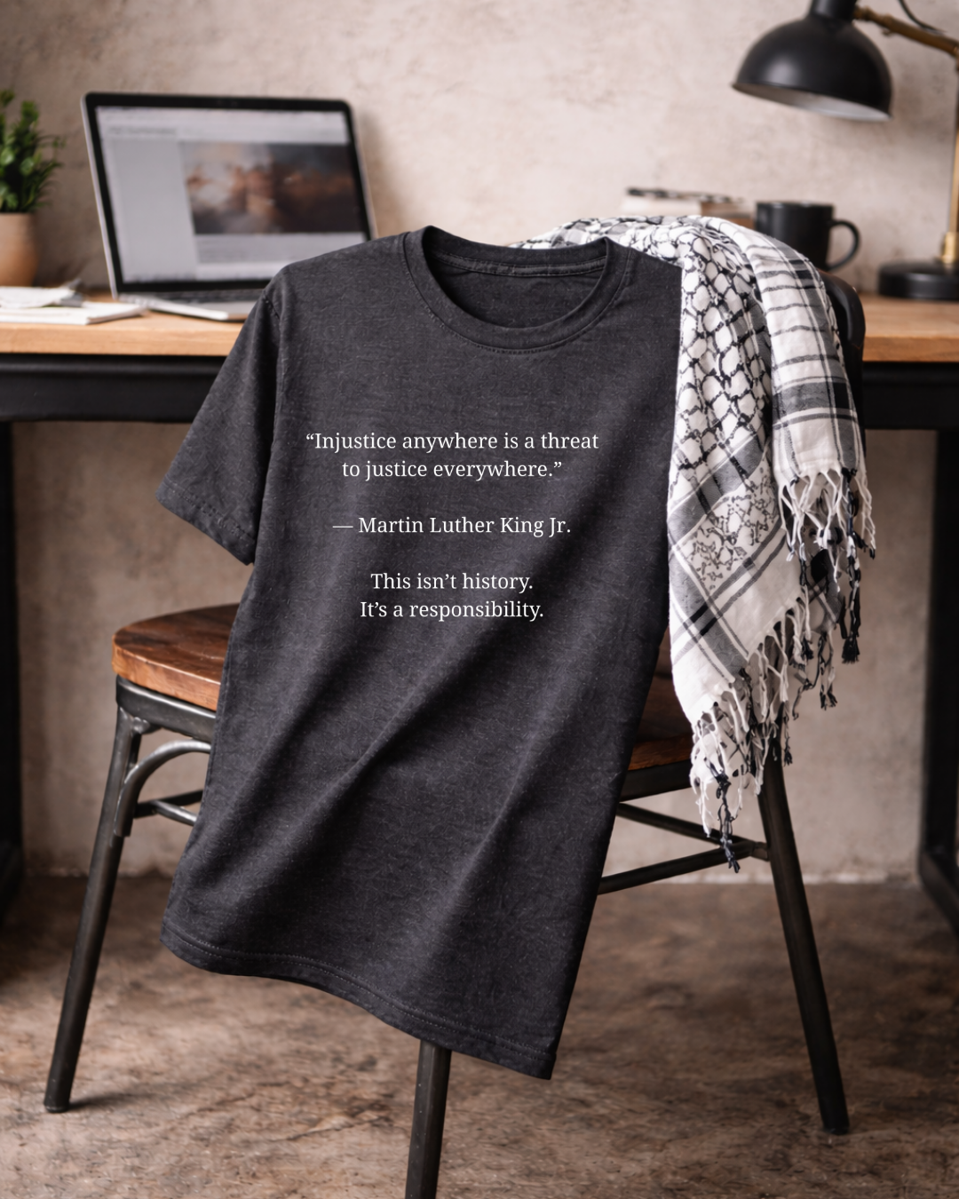 MLK Justice Quote T-Shirt – Injustice Anywhere Is a Threat to Justice Everywhere
