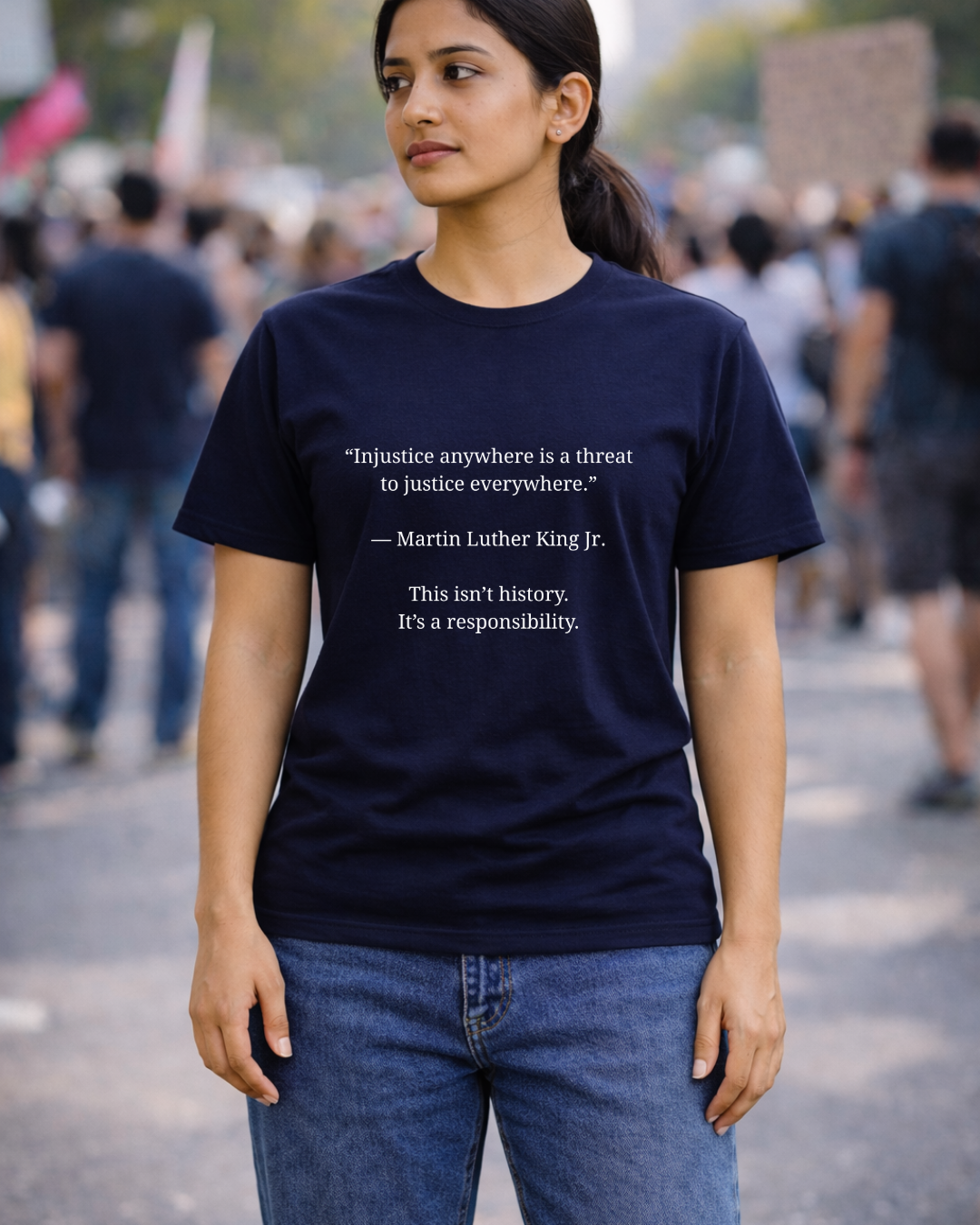 MLK Justice Quote T-Shirt – Injustice Anywhere Is a Threat to Justice Everywhere