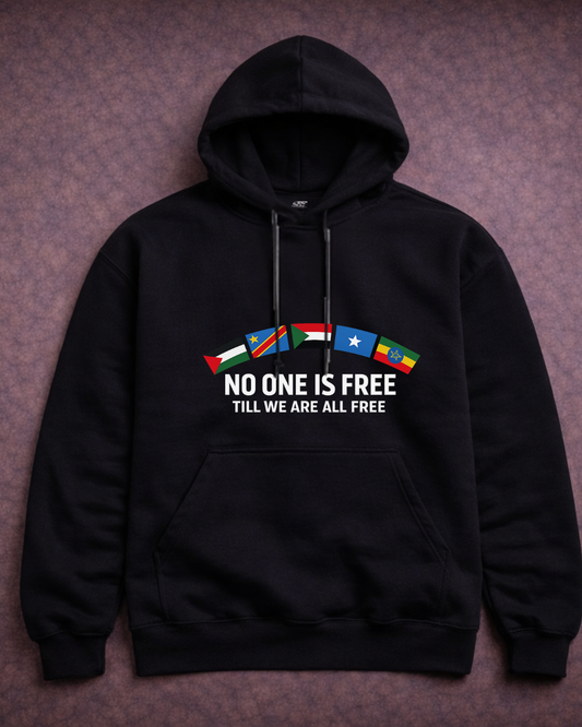 None of Us Are Free Hoodie – Noisy Immigrants Collection (Gildan 18500)