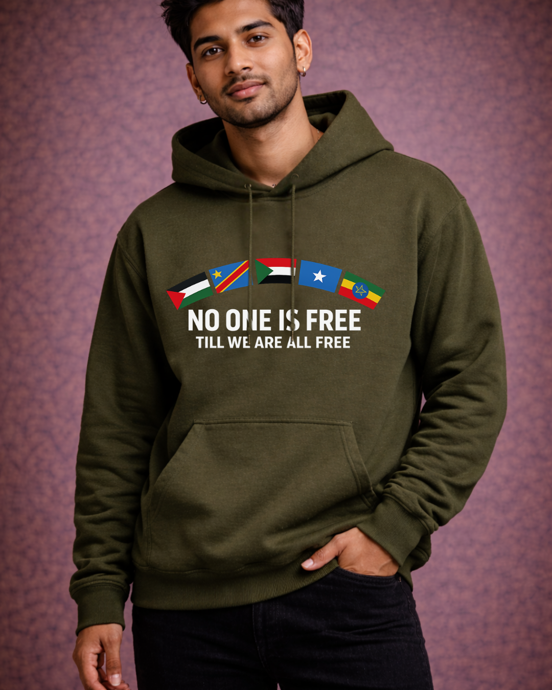 None of Us Are Free Hoodie – Noisy Immigrants Collection (Gildan 18500)