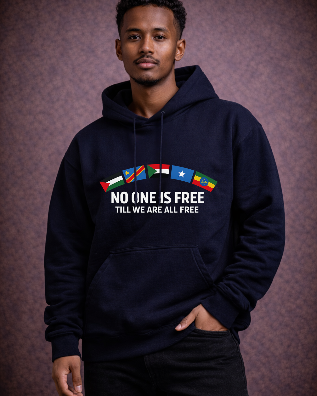 None of Us Are Free Hoodie – Noisy Immigrants Collection (Gildan 18500)